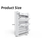 White Drawer Shoe Cabinet, Freestanding Shoe Rack Storage Box with Flip Door, Modern Flip Bucket Shoe Cabinet