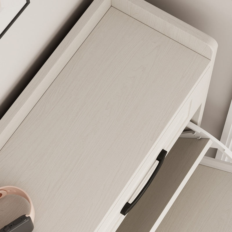 White Drawer Shoe Cabinet, Freestanding Shoe Rack Storage Box with Flip Door, Modern Flip Bucket Shoe Cabinet