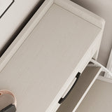 White Drawer Shoe Cabinet, Freestanding Shoe Rack Storage Box with Flip Door, Modern Flip Bucket Shoe Cabinet