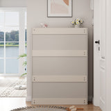 White Drawer Shoe Cabinet, Freestanding Shoe Rack Storage Box with Flip Door, Modern Flip Bucket Shoe Cabinet