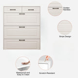 White Drawer Shoe Cabinet, Freestanding Shoe Rack Storage Box with Flip Door, Modern Flip Bucket Shoe Cabinet