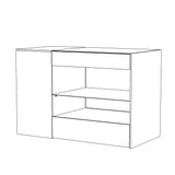 White Dresser Island Modern Bedroom Storage w/Tempered Glass Detailing