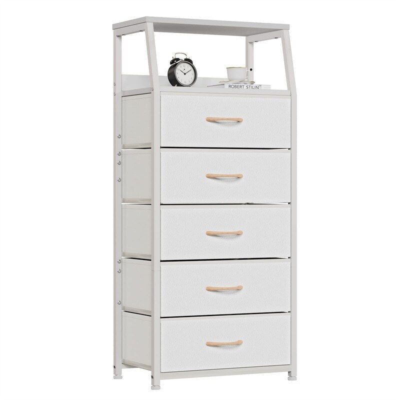 White Dresser with 5 Drawers