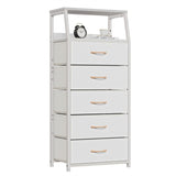 White Dresser with 5 Drawers