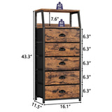 White Dresser with 5 Drawers