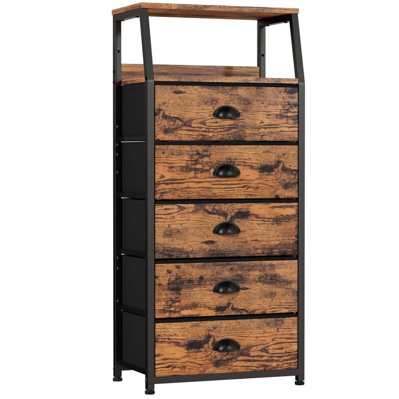 White Dresser with 5 Drawers