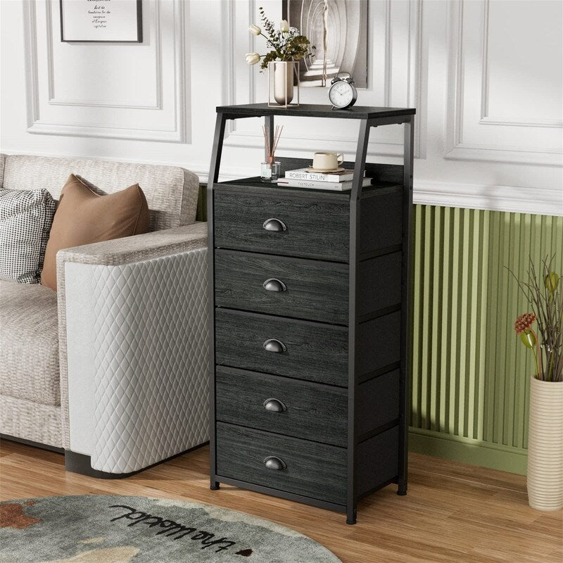 White Dresser with 5 Drawers