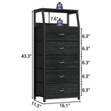 White Dresser with 5 Drawers