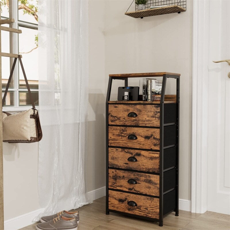 White Dresser with 5 Drawers