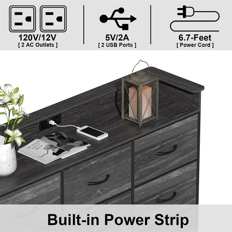 White Dresser with LED Light