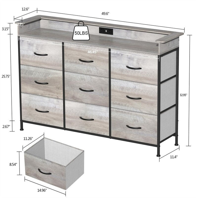 White Dresser with LED Light