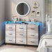White Dresser with LED Light