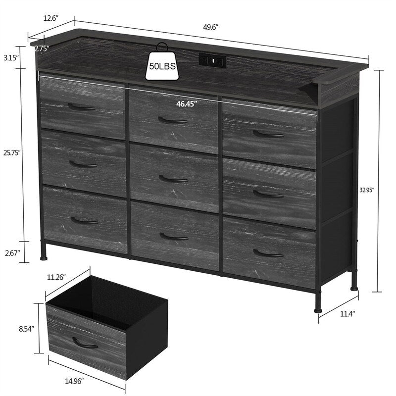 White Dresser with LED Light