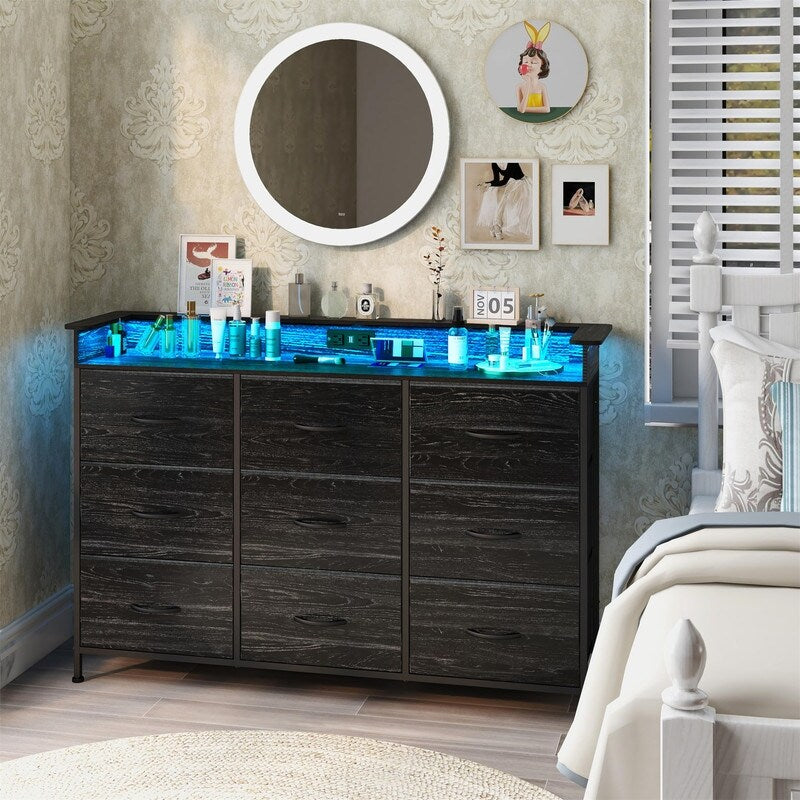 White Dresser with LED Light