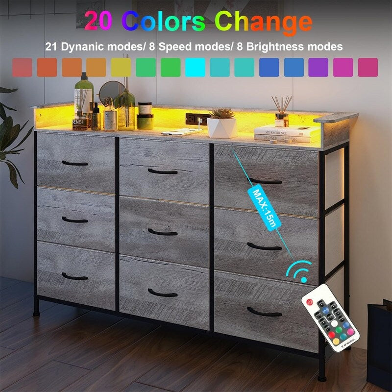 White Dresser with LED Light