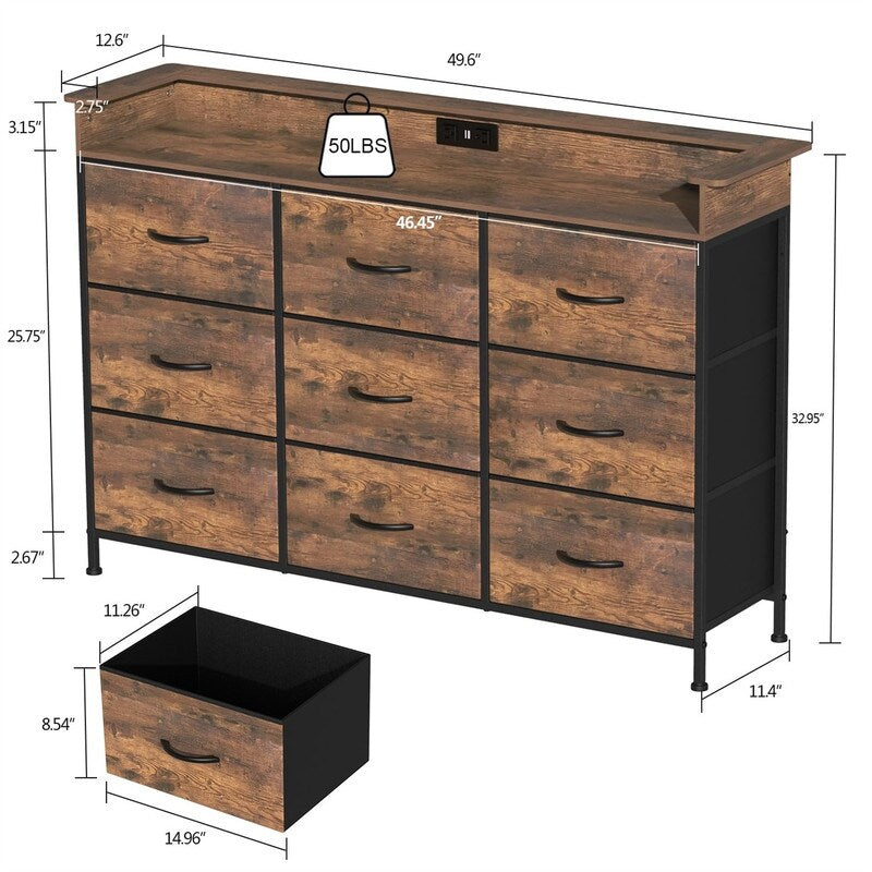 White Dresser with LED Light