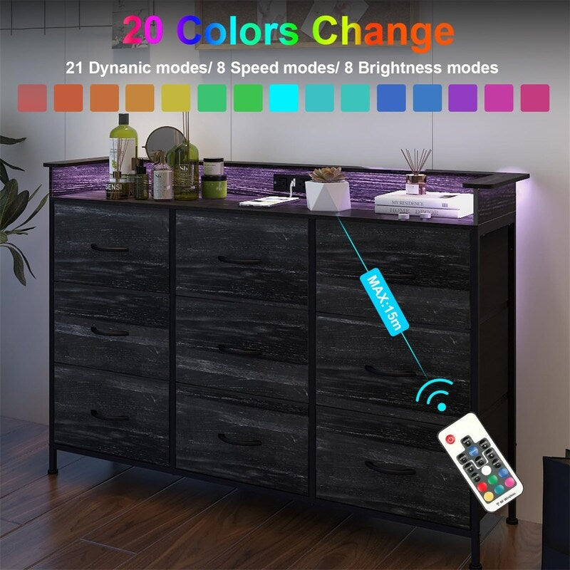 White Dresser with LED Light