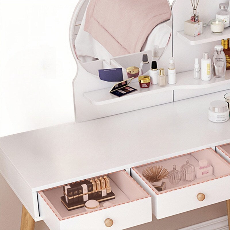White Fashion Vanity Desk with Mirror and Lights for Makeup Vanity Mirror with Lights