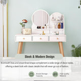 White Fashion Vanity Desk with Mirror and Lights for Makeup Vanity Mirror with Lights