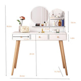 White Fashion Vanity Desk with Mirror and Lights for Makeup Vanity Mirror with Lights