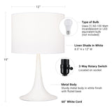 White Fluted Table Lamp