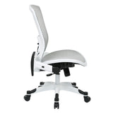 White Frame Office Chair with Padded Mesh Seat and Back