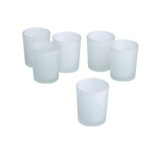 White Frosted Glass Round Votive Candle Holders (Set of 36)