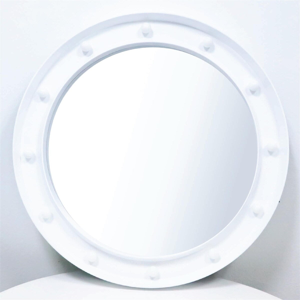White Hollywood Vanity Round Mirror Wall Hanging - 1 Pack