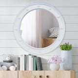 White Hollywood Vanity Round Mirror Wall Hanging - 1 Pack
