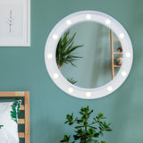 White Hollywood Vanity Round Mirror Wall Hanging - 1 Pack