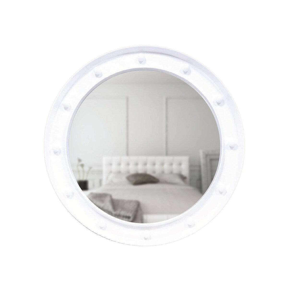 White Hollywood Vanity Round Mirror Wall Hanging - 1 Pack
