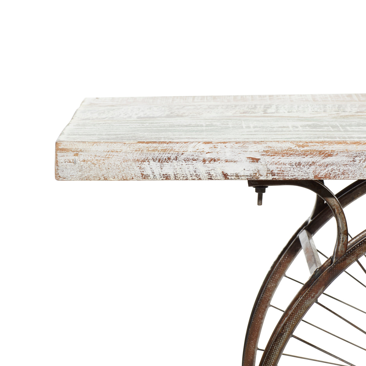 White Iron Rustic Console Table 28 x 38 x 14 - 38 x 14 x 28