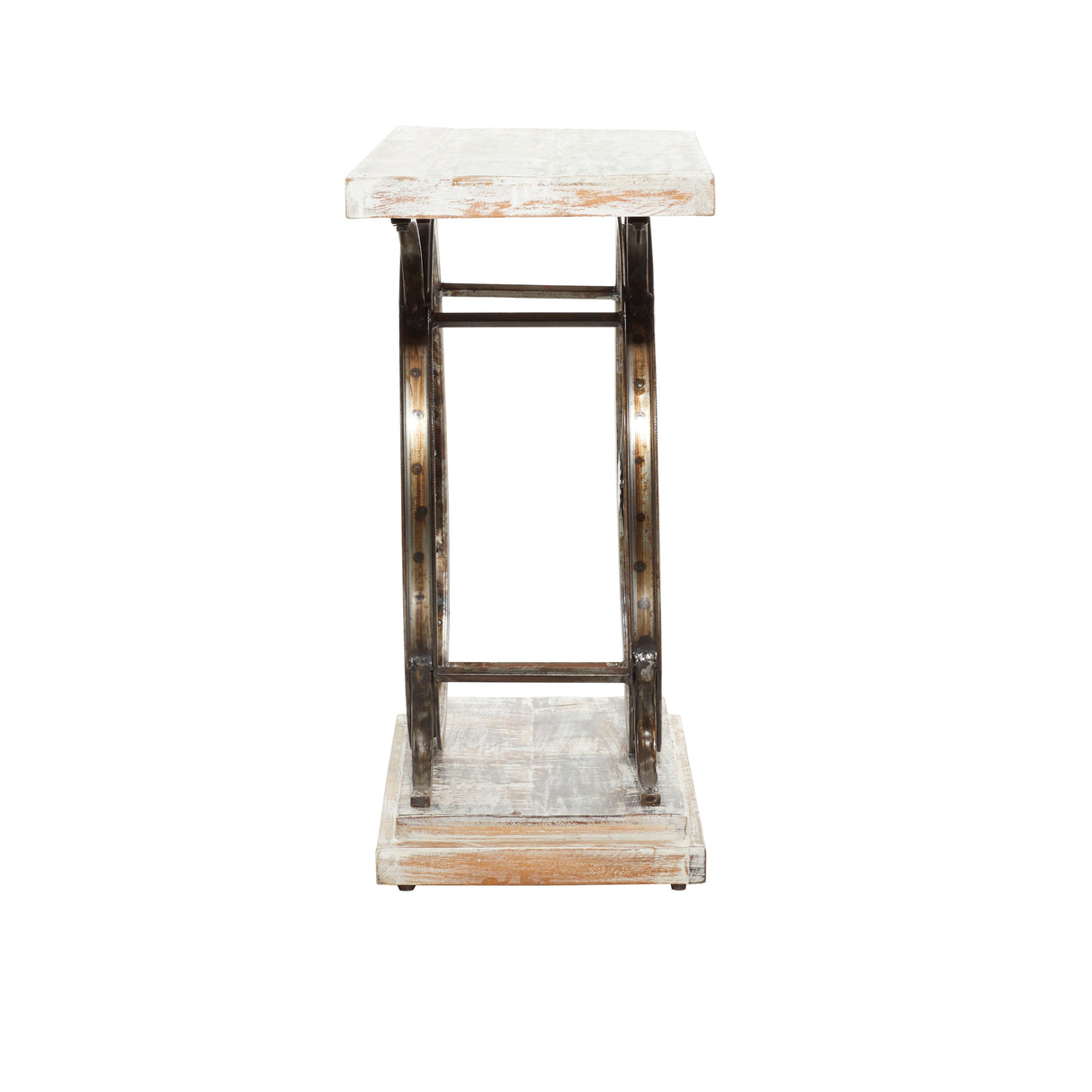 White Iron Rustic Console Table 28 x 38 x 14 - 38 x 14 x 28