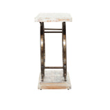 White Iron Rustic Console Table 28 x 38 x 14 - 38 x 14 x 28