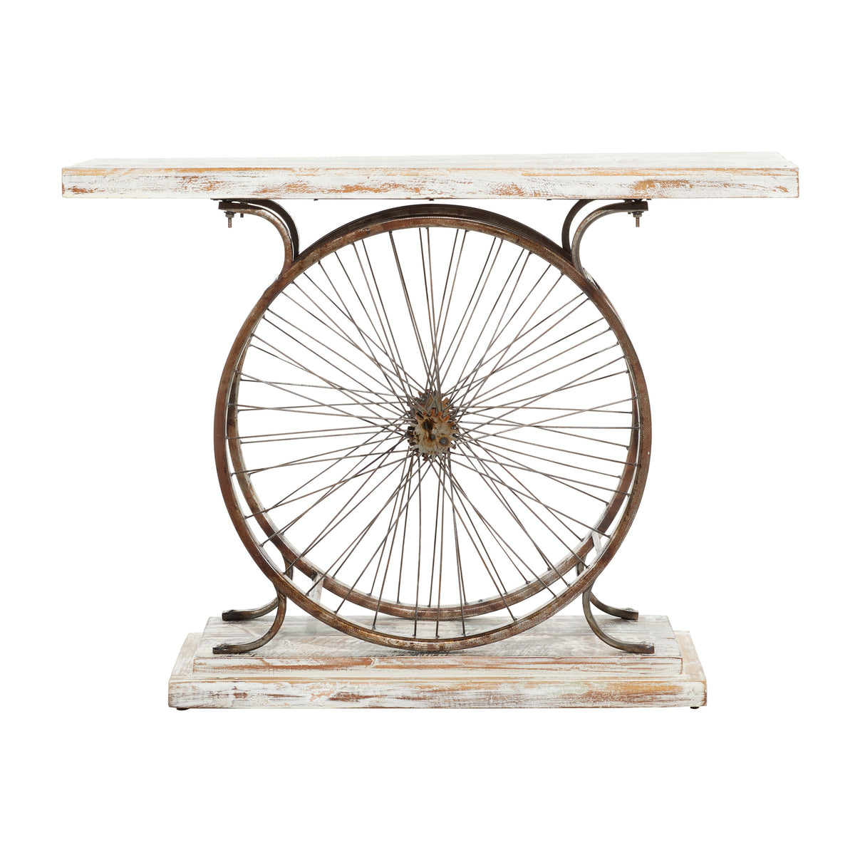 White Iron Rustic Console Table 28 x 38 x 14 - 38 x 14 x 28