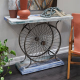 White Iron Rustic Console Table 28 x 38 x 14 - 38 x 14 x 28