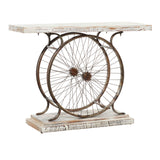 White Iron Rustic Console Table 28 x 38 x 14 - 38 x 14 x 28
