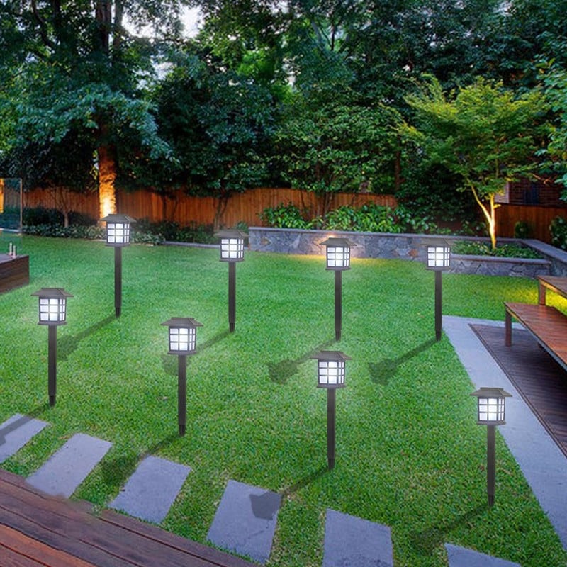 White LED Solar Lantern Torch Light Garden Landscape Lights