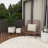 White Light Grey or Grey Fiber Clay Boho Modern Planter Pot (Set of 2) - S/2 15", 18"H