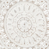 Distressed White Wood Flower Square Frame Wall Decor