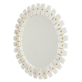 White Marble/Brushed Brass Marble Frame Mirror - White Marble with Brushed Brass Metal