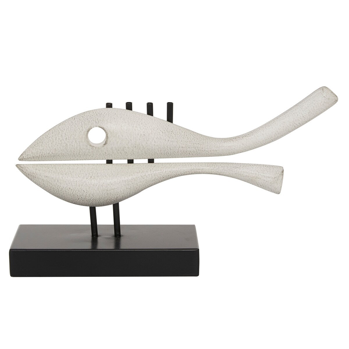 White Iron Coastal Sculpture 8 x 14 x 4 - 14 x 4 x 8