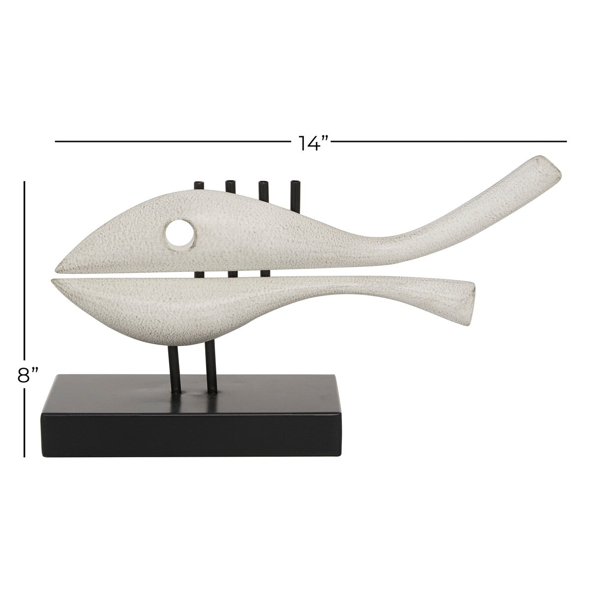 White Iron Coastal Sculpture 8 x 14 x 4 - 14 x 4 x 8
