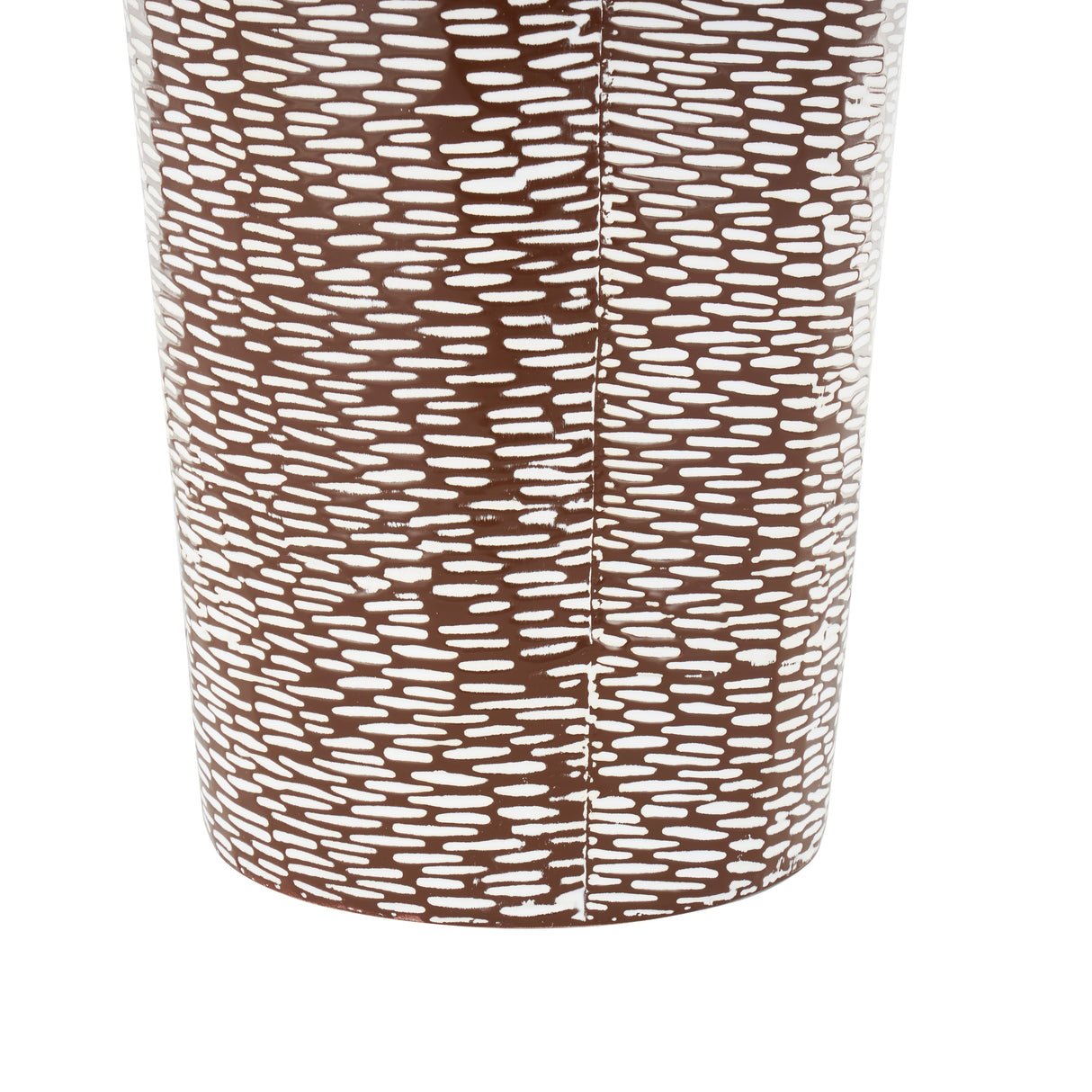 White Metal Tall Floor Vase with Brown Trumpet Tops (Set of 3)