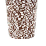 White Metal Tall Floor Vase with Brown Trumpet Tops (Set of 3)