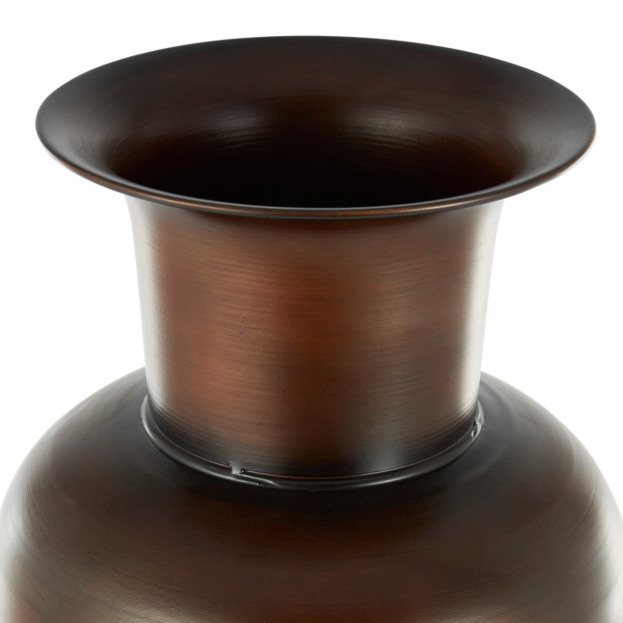 White Metal Tall Floor Vase with Brown Trumpet Tops (Set of 3)