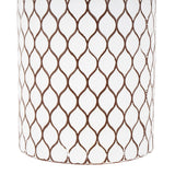 White Metal Tall Floor Vase with Brown Trumpet Tops (Set of 3)