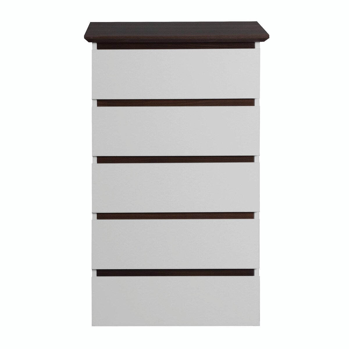 White Mid-Century Modern 5-Drawer Dresser