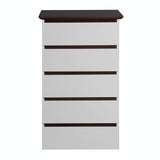 White Mid-Century Modern 5-Drawer Dresser