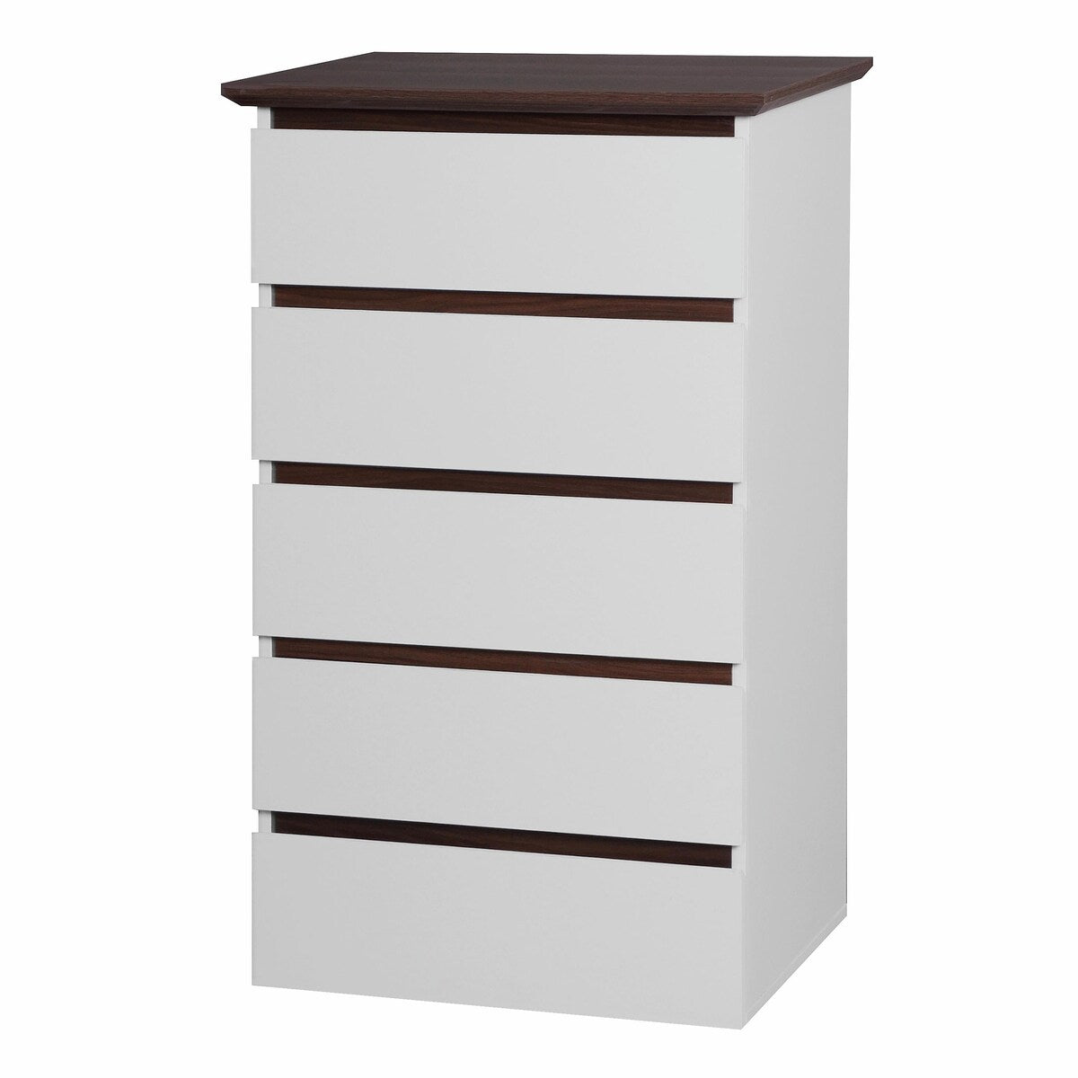 White Mid-Century Modern 5-Drawer Dresser
